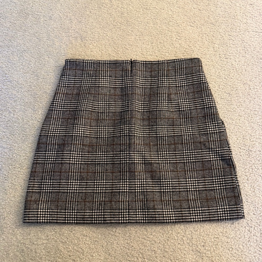 Piombo Plaid Mini Skirt - Brown and Black